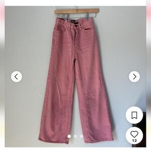 BDG Pink Flare Wide-Leg Jeans